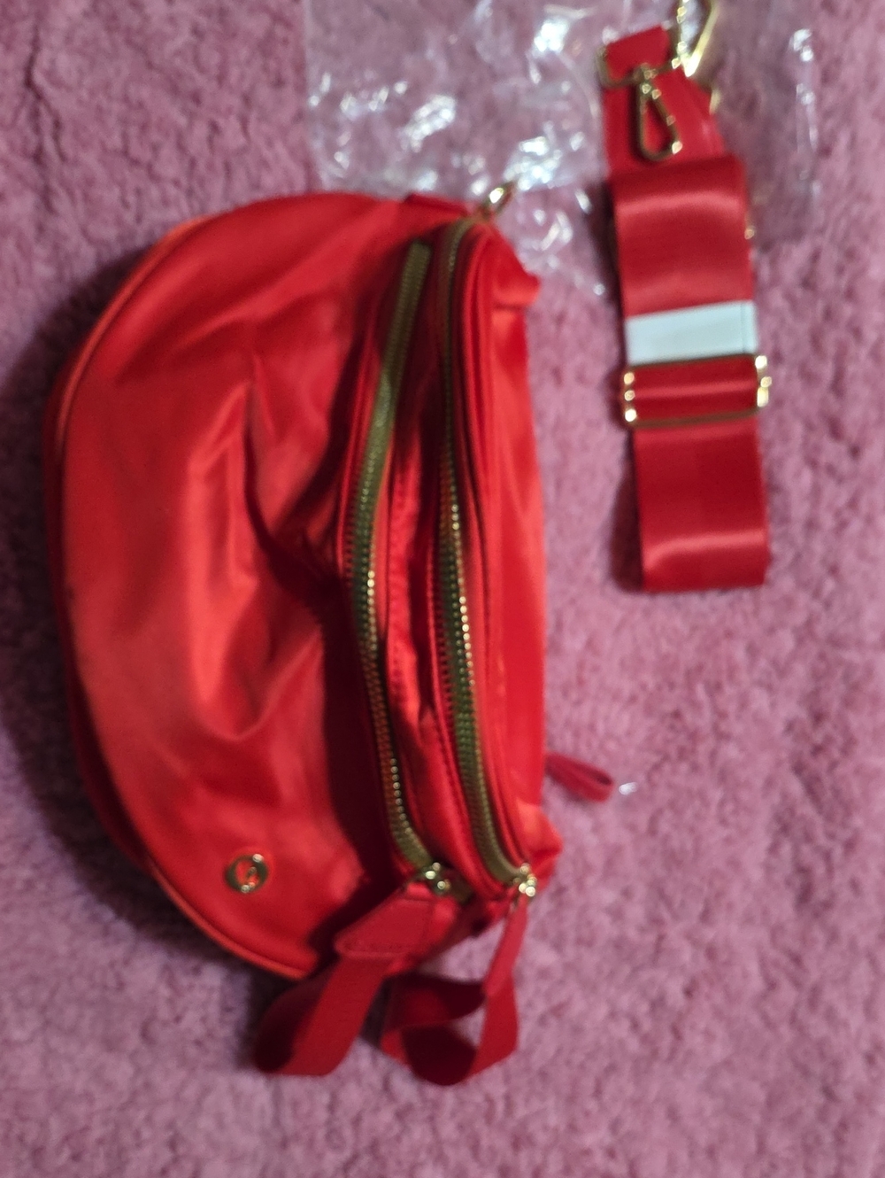 NWOT Red Women’s Crossbody Bag with Gold Hardware